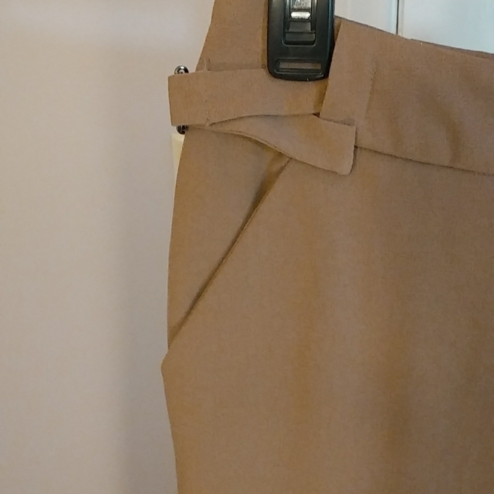 Herman Geist Brown Wide Leg Career Business Pants Trousers Size Size 6 Side Zip - Picture 5 of 12
